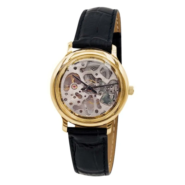 Montre homme automatique squelette dorée Bayard